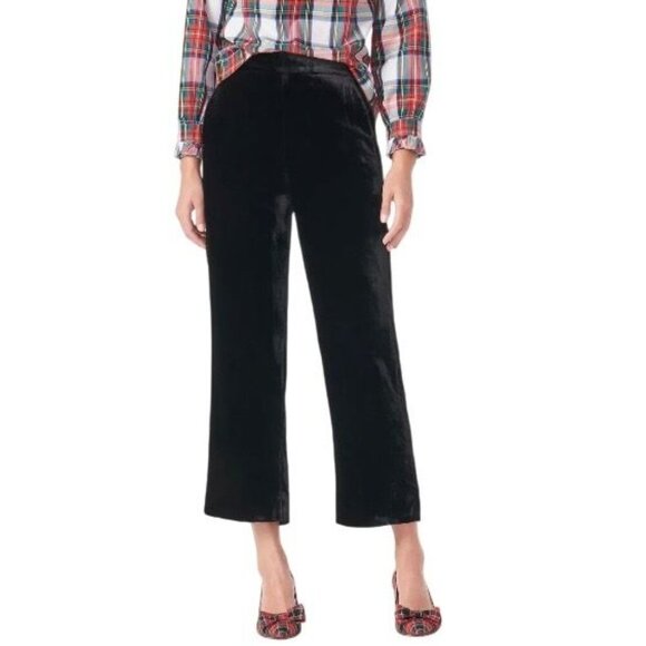 J.Crew Womens Peyton Velvet Cropped Pants Size 8 Pull On - Picture 1 of 8